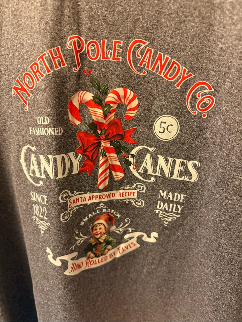 Gray 'North Pole Candy Co.' Graphic Holiday Tee